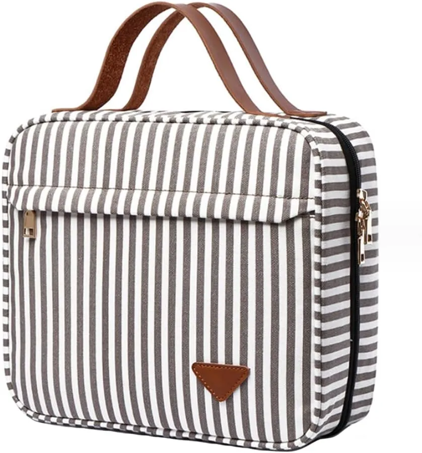 Travel Hanging Toiletry Organizer Cosmetics Makeup Bag for Women Large Toiletries Kit Set Organizer for Accessories Gray