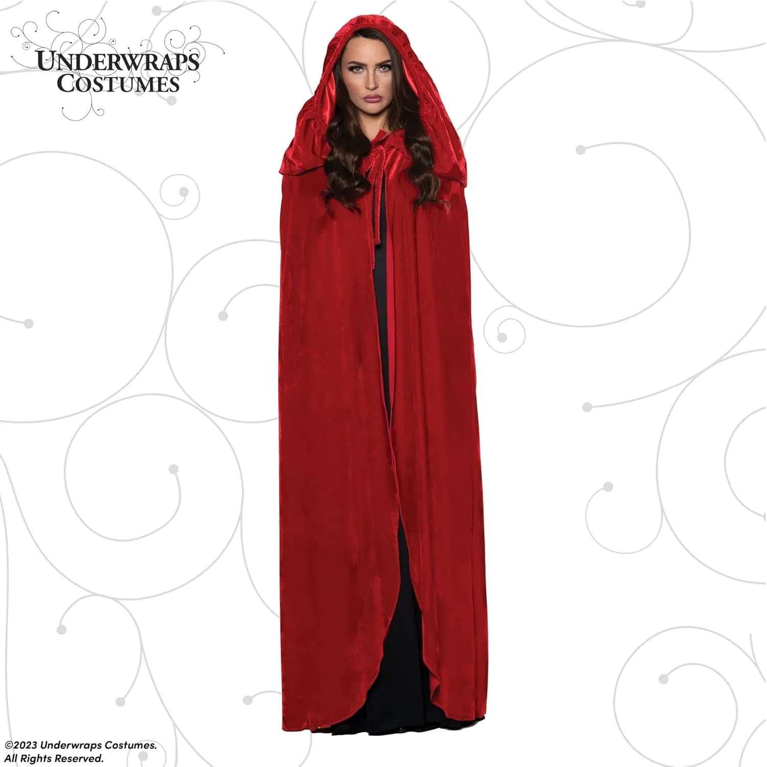 UNDERWRAPS Deluxe Cape with Hood - Halloween Capes with Hood for Adults