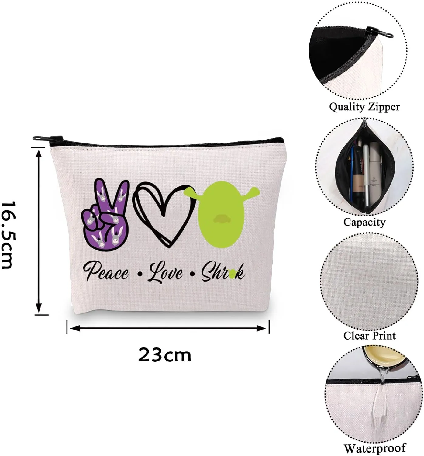 VAMSII Musical Theatre Makeup Bag Peace Love Party Treat Bag (P L S)