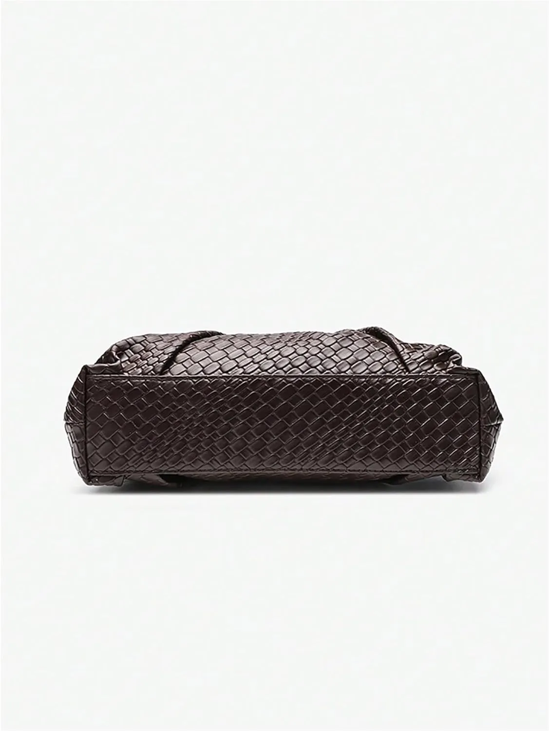 Verdusa Women's Braided Metal Chain Clutch Purses Vintage PU Leather Woven Evening Bags