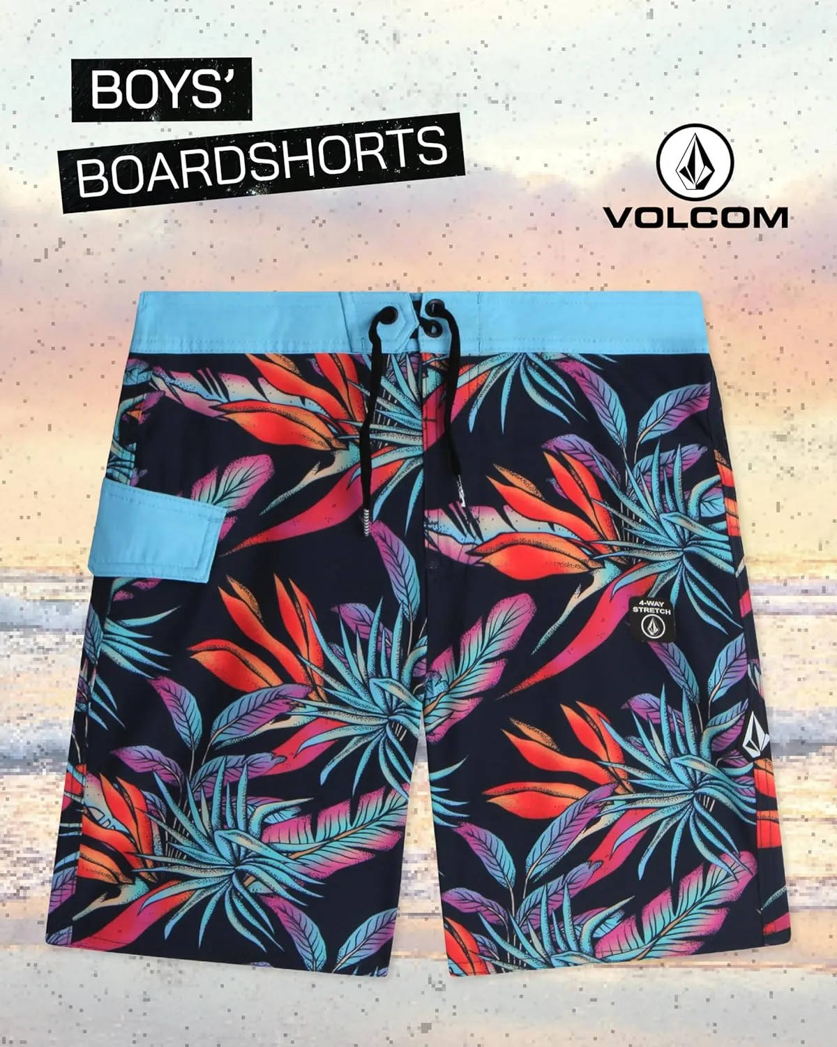 Volcom Boys Board Shorts - UPF 50  Quick Dry Swimwear Bathing Suit - Swim Trunks Swimsuit for Boys (8-16)