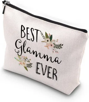 WCGXKO Best Glamma Ever Grandma Gift Glamma Gift Zipper Makeup Bags Travel Waterproof Toiletry Bag Accessories (BEST Glamma)