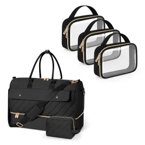 Wedama TSA Approved Toiletry Bag Clear Makeup Bags 3Pack  Large Weekender Bag for Women with Shoe Compartment for Travel Gym Camping
