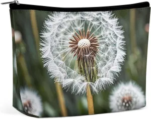 Winter White Dandelion Makeup Bag for Purse Waterproof Cosmetic Bags Makeup Pouch with Zipper Travel Toiletry Bag Organizer for Women Ladies