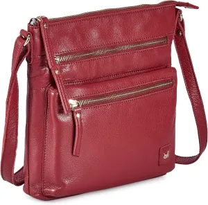 Wise Owl Accessories Small Crossbody Bags for Women Real Leather Purse Handbags Crossover Over the Shoulder Pocketbook