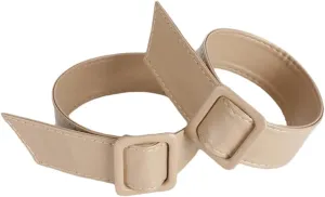Women 1 Pair Leather Jacket Sleeve Band with Adjustable Buckle Trench Coat Sleeve Tab Cuff Belt Coat Accessories