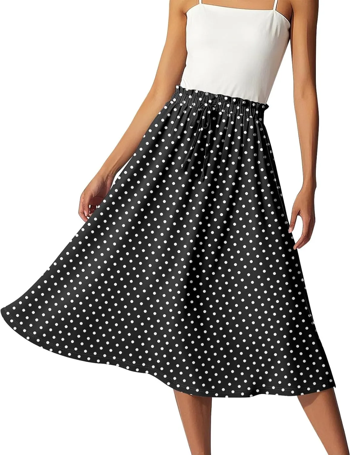 Women Floral Maxi Skirt- Smocked High Waist Cotton Flowy Long Skirts Summer Boho Beach Hawaiian Vacation A Line Skirt