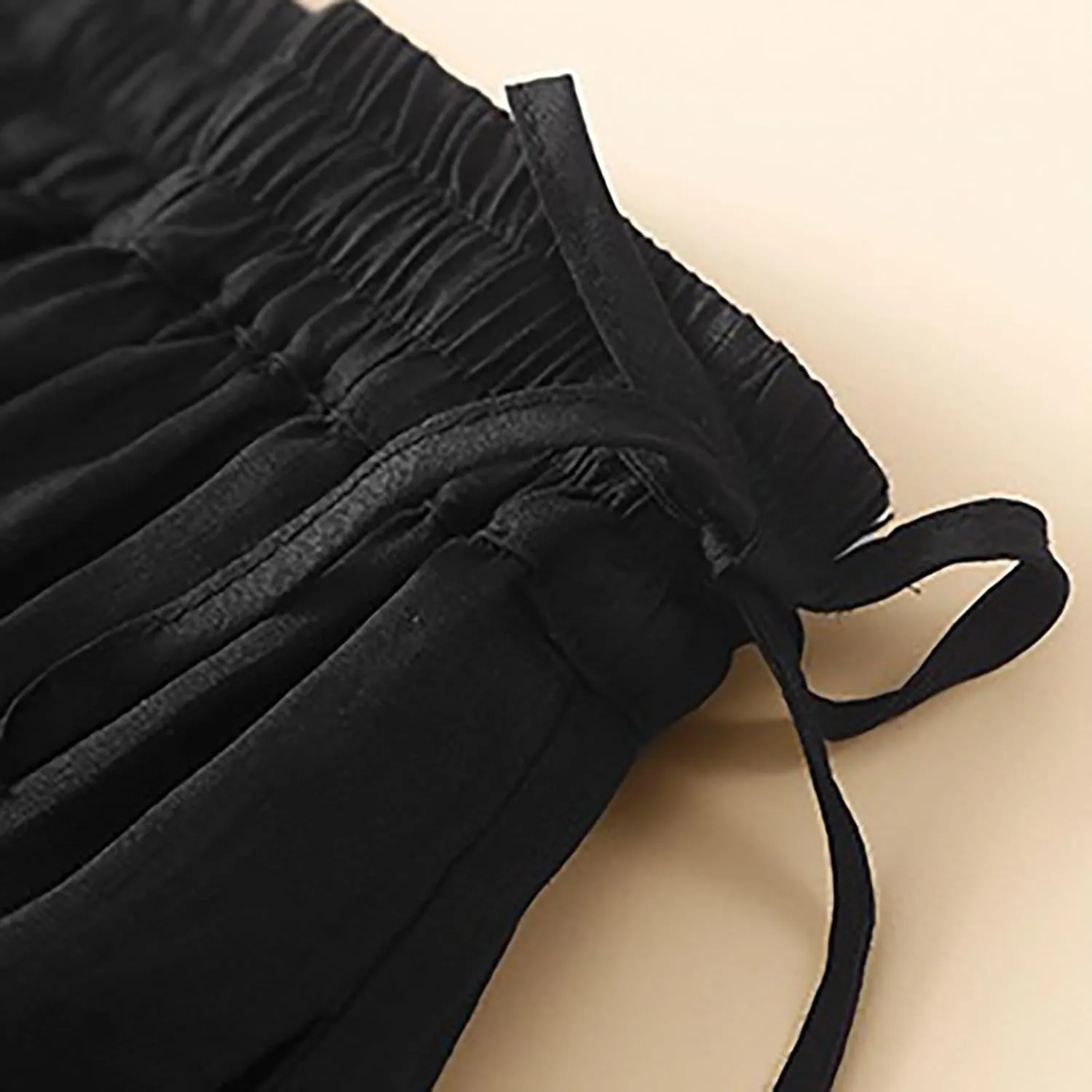 Women Flowy Midi Skirts High Waisted Elastic Waist Drawstring Bowknot Swing Casual Solid Color A Line Skirt