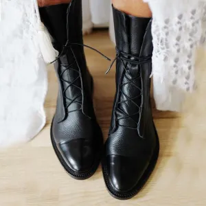 Women's Ankle Boots: Vegan Leather Pointed Toe