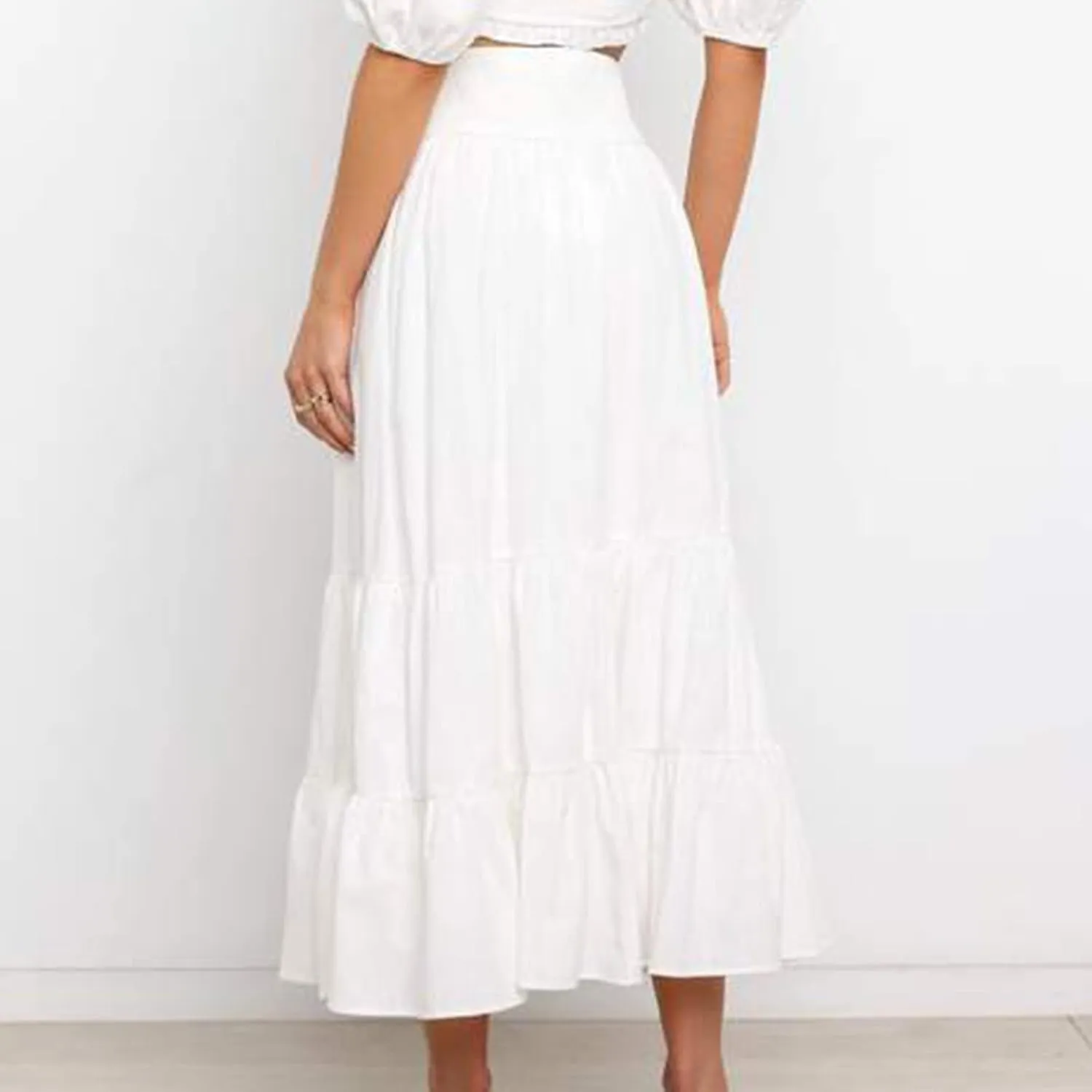 Womens Casual Fashion Stretch Skirt Womens Skirts Pleated A-Line Swing Skirt Vintage Irregular Midi Skirts