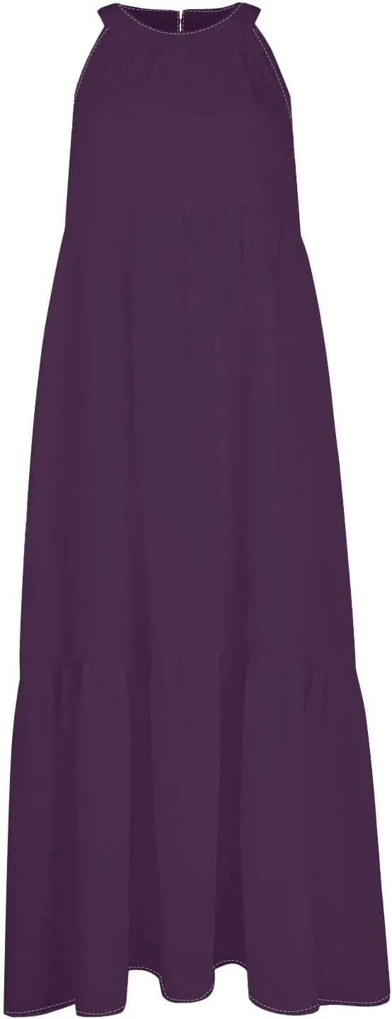 Womens Dresses Patchwork High Waisted Loose Swing Womens Dresses Tea Party Dresses for Woman Maxi