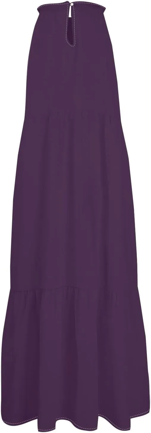 Womens Dresses Patchwork High Waisted Loose Swing Womens Dresses Tea Party Dresses for Woman Maxi