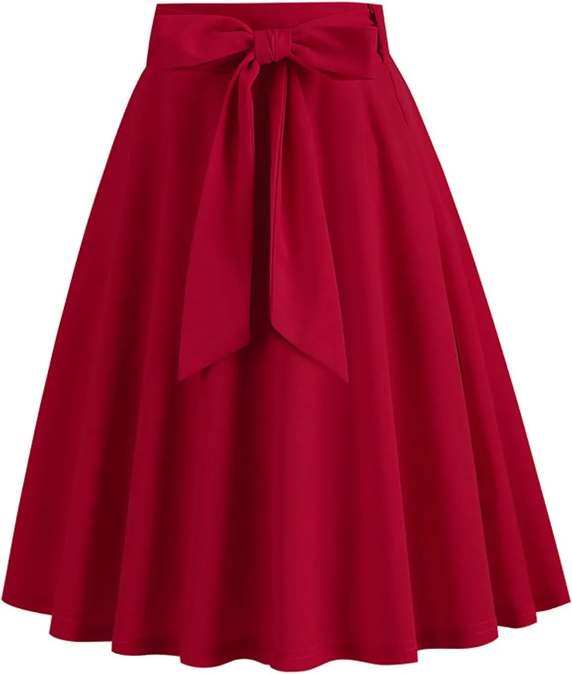 Women's High Waist A-Line Midi Skirt 2024 Fashion Pleated Flared Flowy Knee Length Skirt for Tennis Golf Business