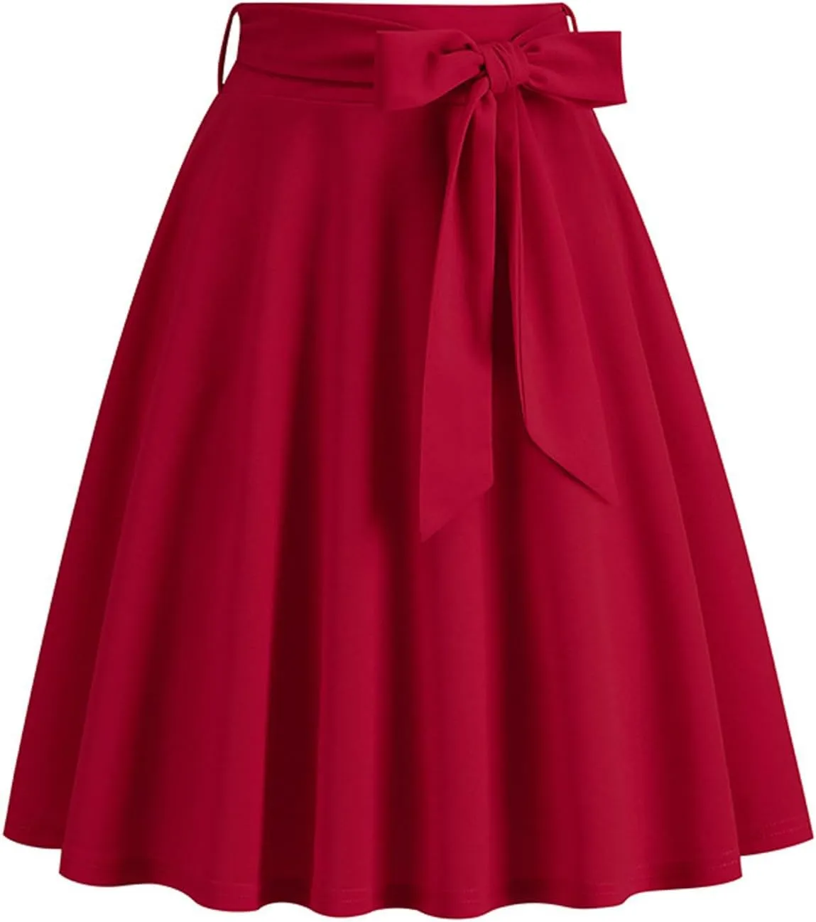 Women's High Waist A-Line Midi Skirt 2024 Fashion Pleated Flared Flowy Knee Length Skirt for Tennis Golf Business