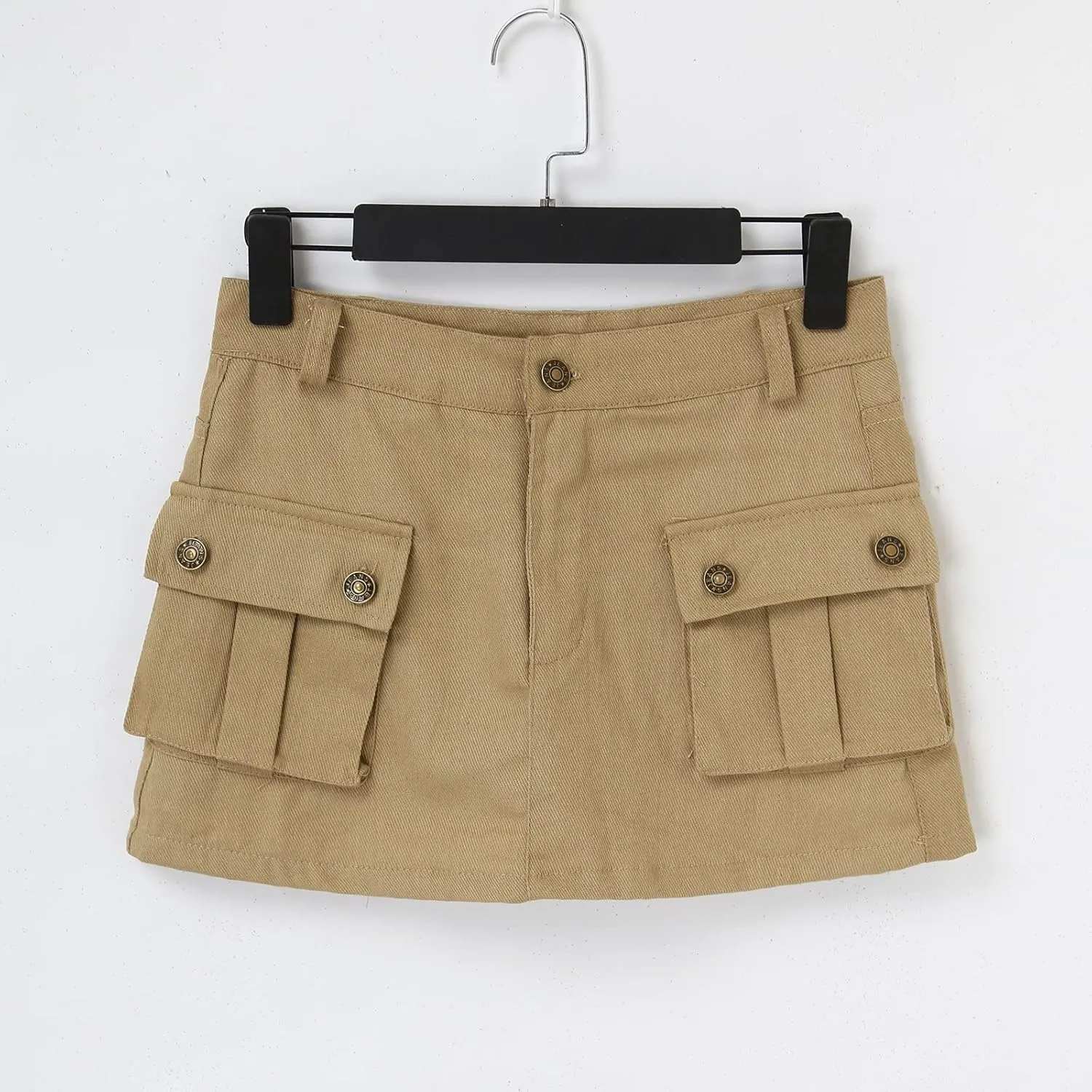 Women's Low Waist Cargo Skirt High Waisted Skirts Denim Skirt with Pocket Fashion Versatile for Women Half Work