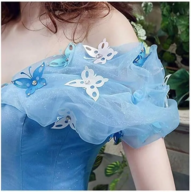 Women's Off Shoulder Fairy Prom Gown Cinderella Tulle Formal Evening Party Gowns Sweet 15 16