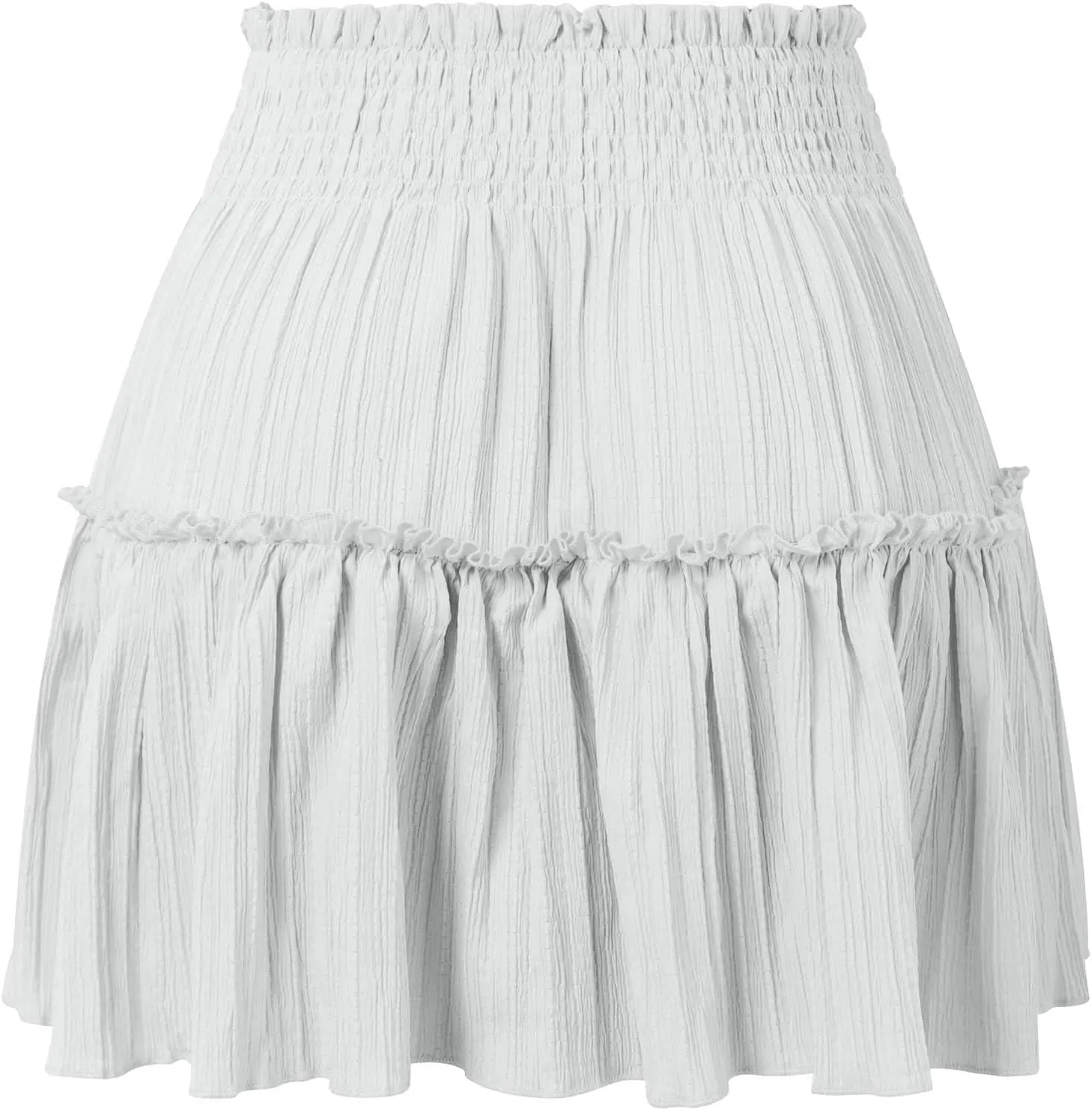 Womens Ruffle Mini Skirt Casual Summer High Waisted Flowy Vacation Boho Beach Trendy Loose Relaxed Fit Short Skirts