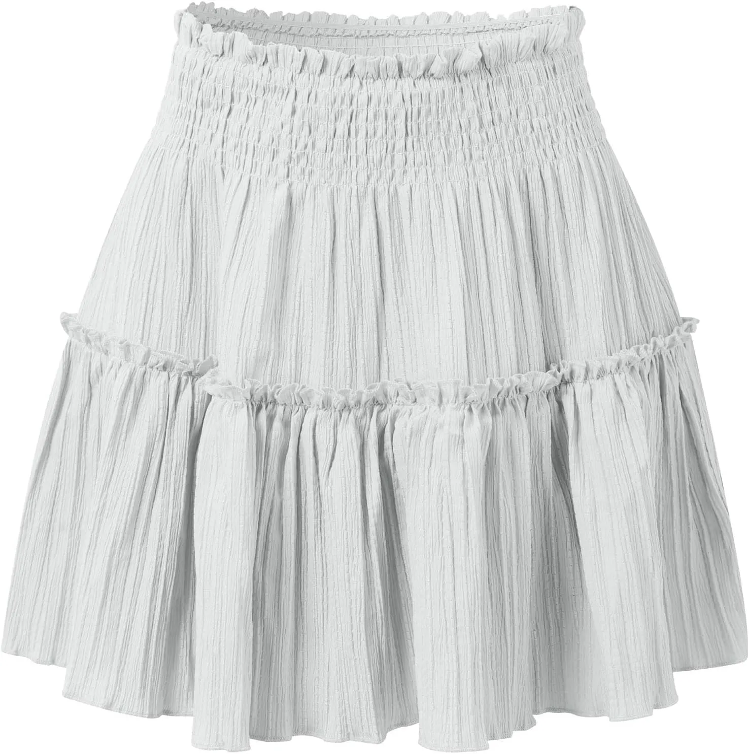 Womens Ruffle Mini Skirt Casual Summer High Waisted Flowy Vacation Boho Beach Trendy Loose Relaxed Fit Short Skirts