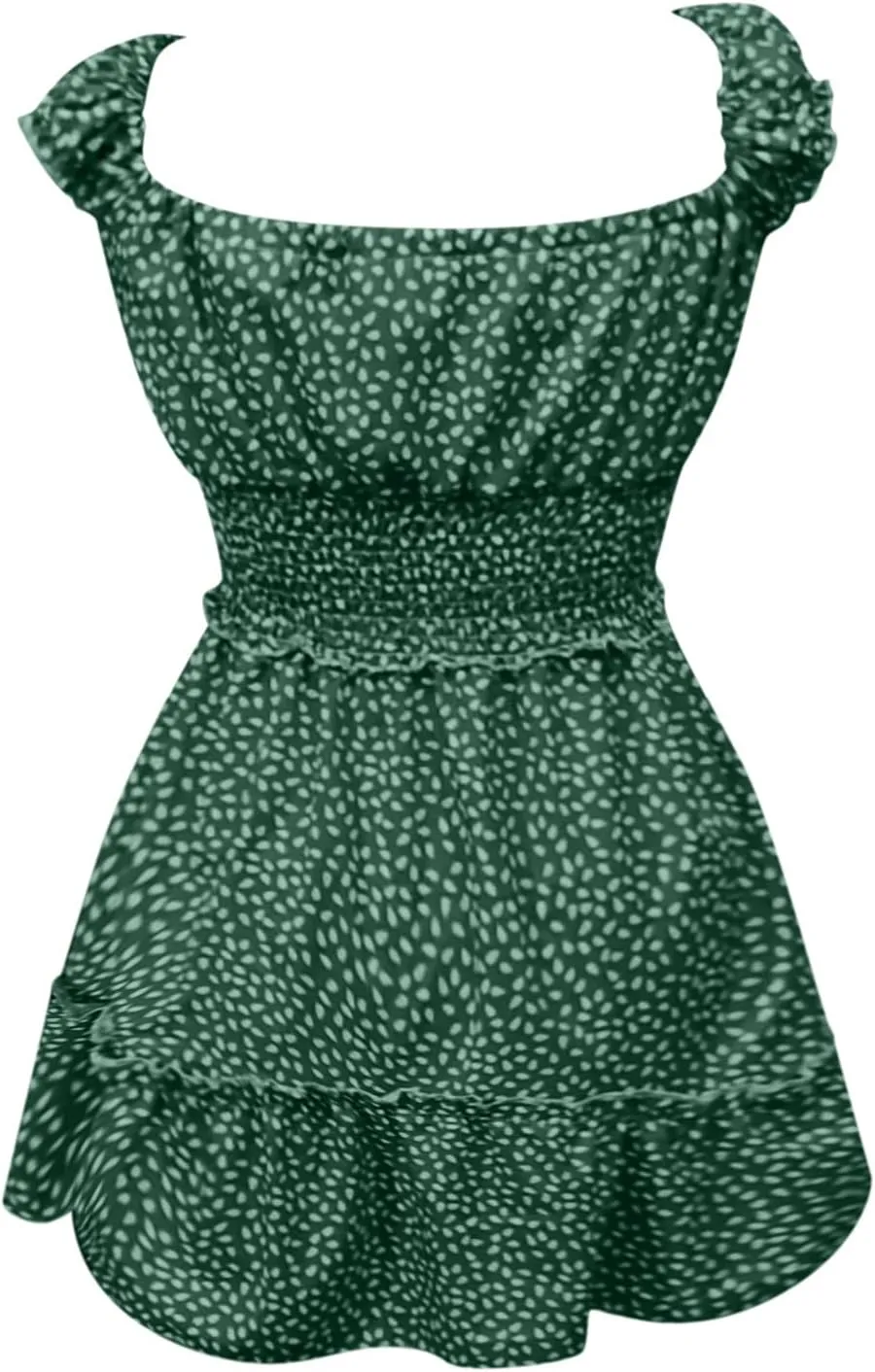 Women's Summer Ruffle Sleeve Sweetheart Neckline Printing Dress A Line Mini Dress 2024