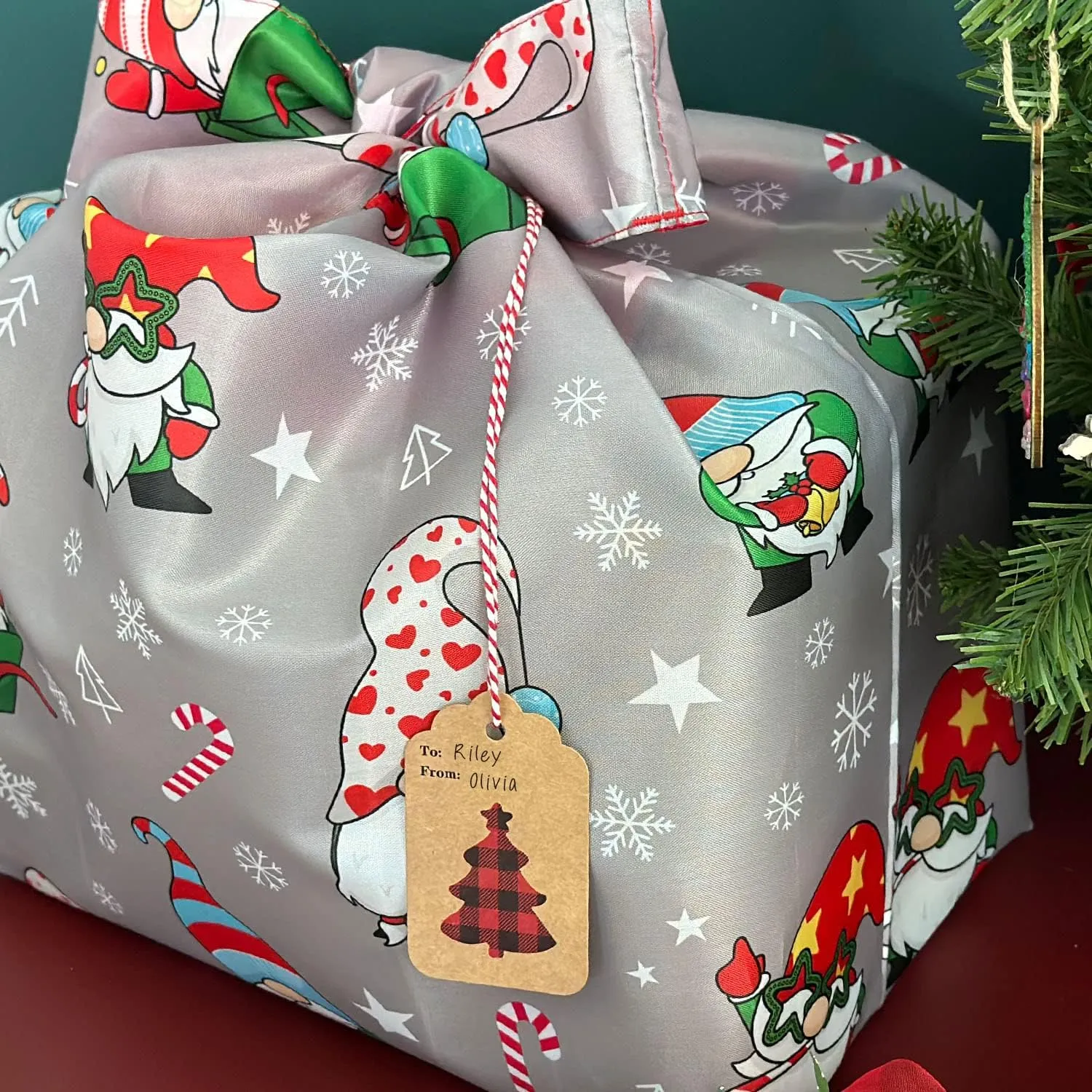 Wrapables Christmas Holiday AllyBag Collection Reusable Shopping Bag