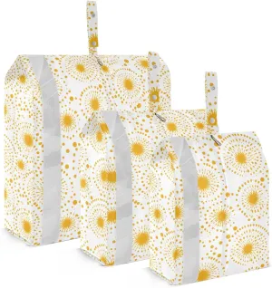 Yellow Circles Packing Cubes for Travel 3 Set Packing Cubes Large Luggage Organizer Bags for Travel Accessories